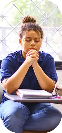 Alunos participando do Day of Prayer