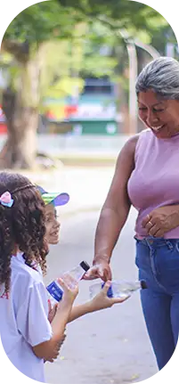 Alunos no projeto Águas de Março