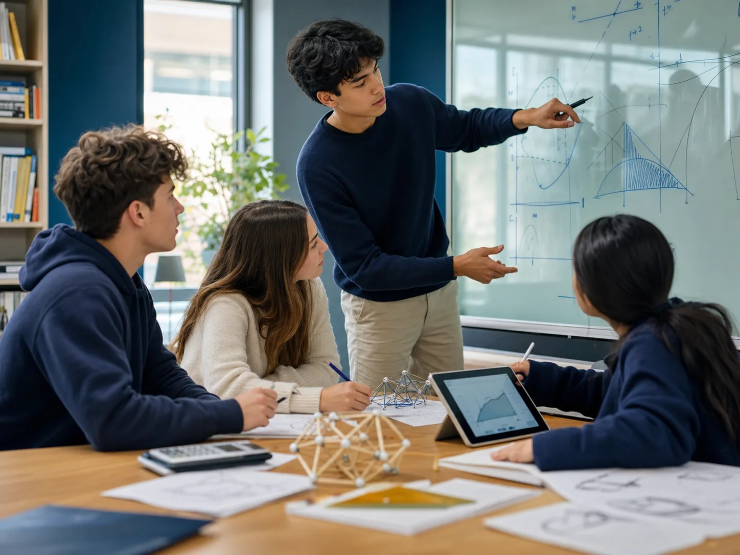 Estudantes resolvendo um problema de modelagem matemática